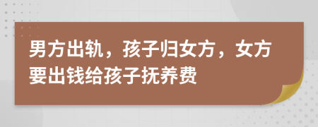 男方出轨，孩子归女方，女方要出钱给孩子抚养费