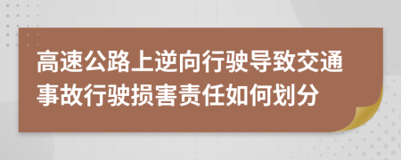 高速公路上逆向行驶导致交通事故行驶损害责任如何划分