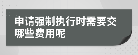 申请强制执行时需要交哪些费用呢