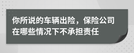 你所说的车辆出险，保险公司在哪些情况下不承担责任