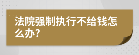 法院强制执行不给钱怎么办?
