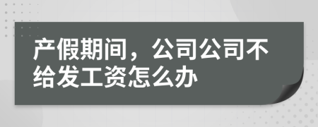 产假期间，公司公司不给发工资怎么办