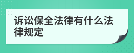 诉讼保全法律有什么法律规定