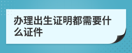 办理出生证明都需要什么证件