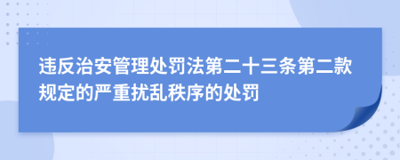 违反治安管理处罚法第二十三条第二款规定的严重扰乱秩序的处罚