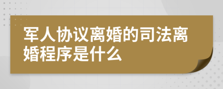 军人协议离婚的司法离婚程序是什么