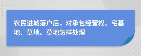 农民进城落户后，对承包经营权、宅基地、草地、草地怎样处理