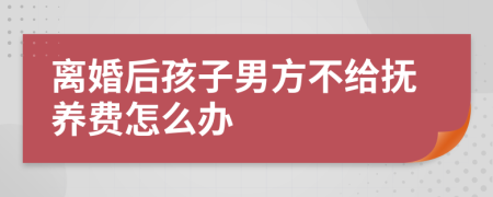 离婚后孩子男方不给抚养费怎么办