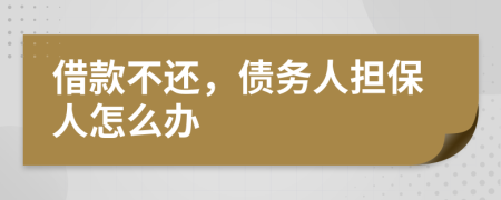 借款不还，债务人担保人怎么办