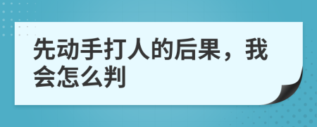 先动手打人的后果，我会怎么判
