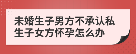 未婚生子男方不承认私生子女方怀孕怎么办