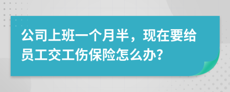 公司上班一个月半，现在要给员工交工伤保险怎么办？