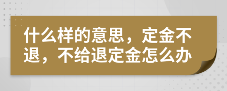 什么样的意思，定金不退，不给退定金怎么办