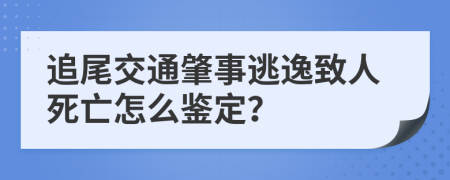 追尾交通肇事逃逸致人死亡怎么鉴定？