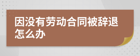 因没有劳动合同被辞退怎么办