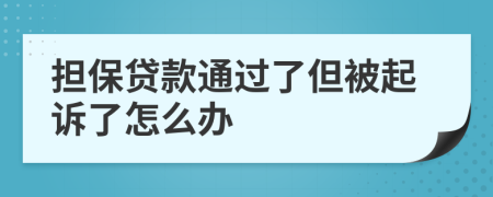 担保贷款通过了但被起诉了怎么办