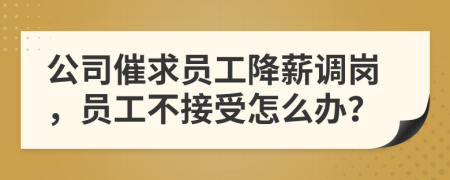 公司催求员工降薪调岗，员工不接受怎么办？