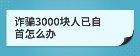 诈骗3000块人已自首怎么办
