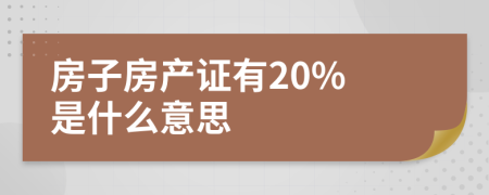 房子房产证有20% 是什么意思