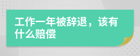 工作一年被辞退，该有什么赔偿