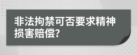 非法拘禁可否要求精神损害赔偿？