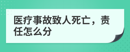 医疗事故致人死亡，责任怎么分