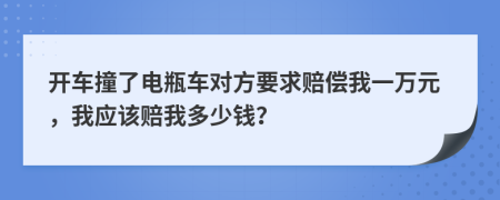 开车撞了电瓶车对方要求赔偿我一万元，我应该赔我多少钱？