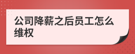公司降薪之后员工怎么维权