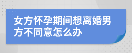 女方怀孕期间想离婚男方不同意怎么办