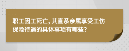 职工因工死亡, 其直系亲属享受工伤保险待遇的具体事项有哪些？