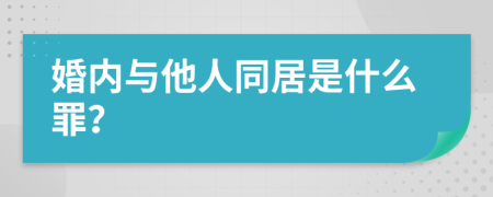 婚内与他人同居是什么罪？