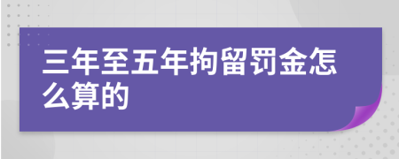 三年至五年拘留罚金怎么算的