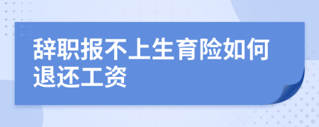 辞职报不上生育险如何退还工资