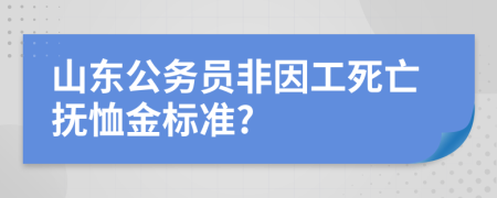 山东公务员非因工死亡抚恤金标准?