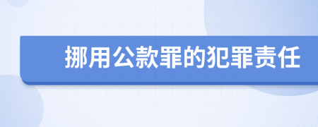 挪用公款罪的犯罪责任