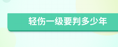 轻伤一级要判多少年