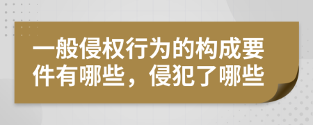 一般侵权行为的构成要件有哪些，侵犯了哪些