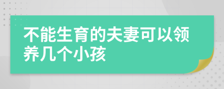 不能生育的夫妻可以领养几个小孩