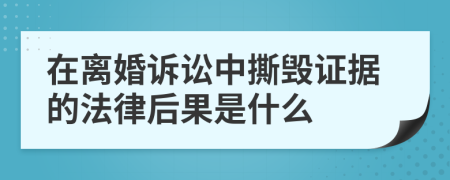 在离婚诉讼中撕毁证据的法律后果是什么