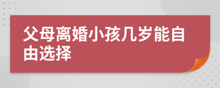 父母离婚小孩几岁能自由选择