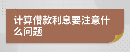 计算借款利息要注意什么问题