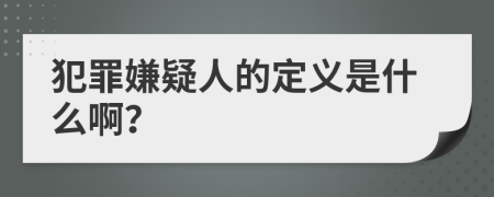 犯罪嫌疑人的定义是什么啊？