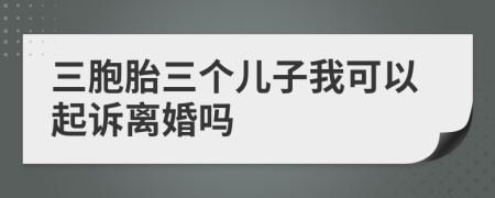 三胞胎三个儿子我可以起诉离婚吗