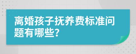 离婚孩子抚养费标准问题有哪些？