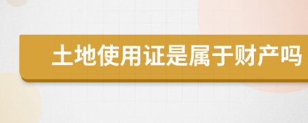 土地使用证是属于财产吗