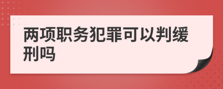 两项职务犯罪可以判缓刑吗