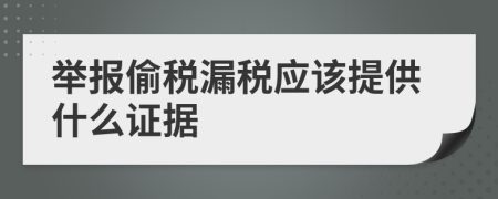 举报偷税漏税应该提供什么证据