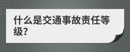 什么是交通事故责任等级？