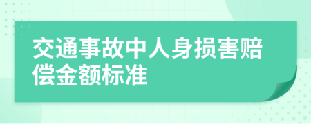 交通事故中人身损害赔偿金额标准