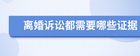 离婚诉讼都需要哪些证据